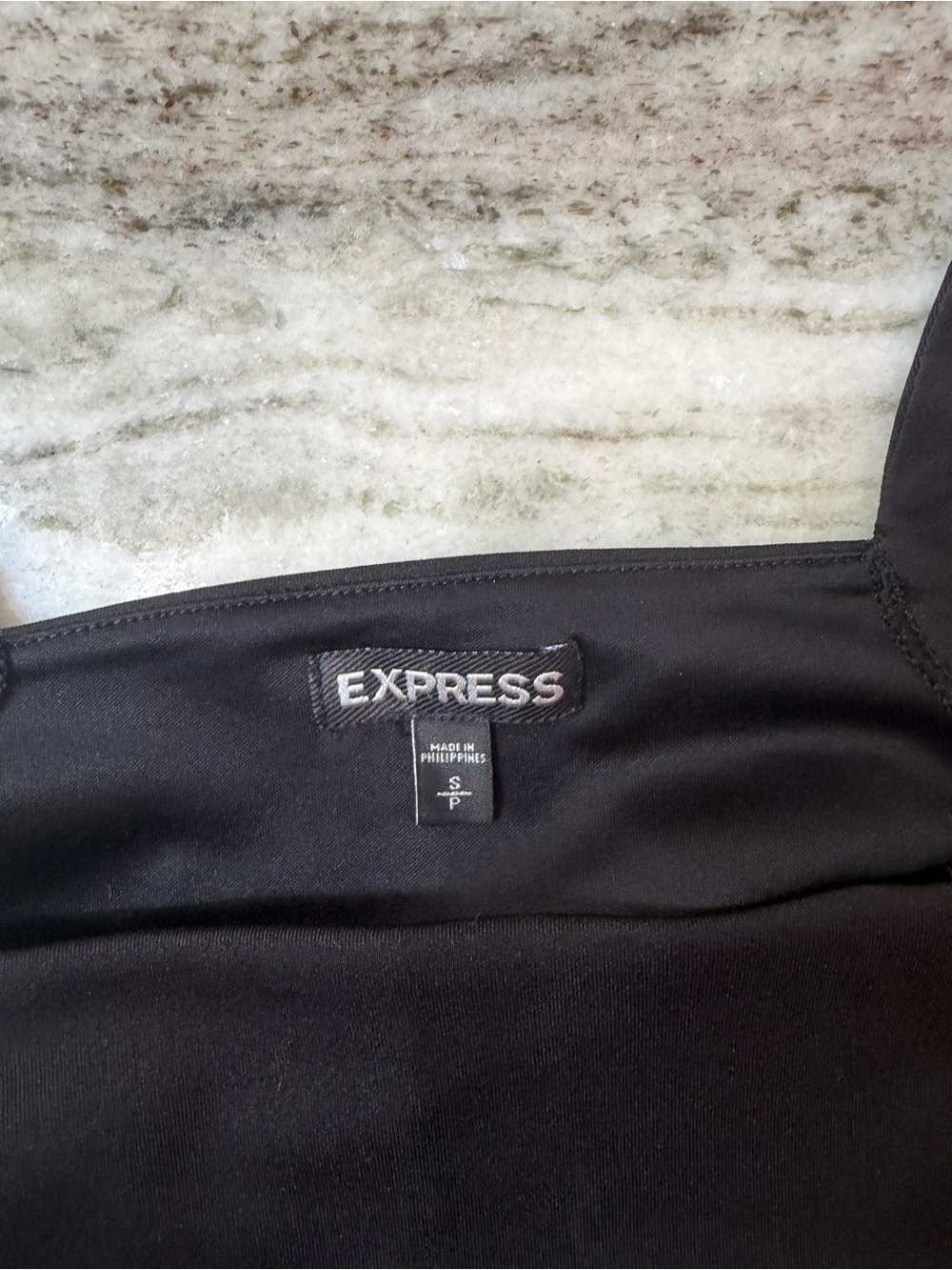 Express Black Square Neck Crop Tank - Picture 2 of 2